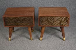 Bedside tables, a pair, vintage style. H.50 W.50 D.40cm. (each)