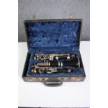 A Selmer Sterling clarinet. 'Made in France'. In a fitted case. H.35 W.20cm. Case)