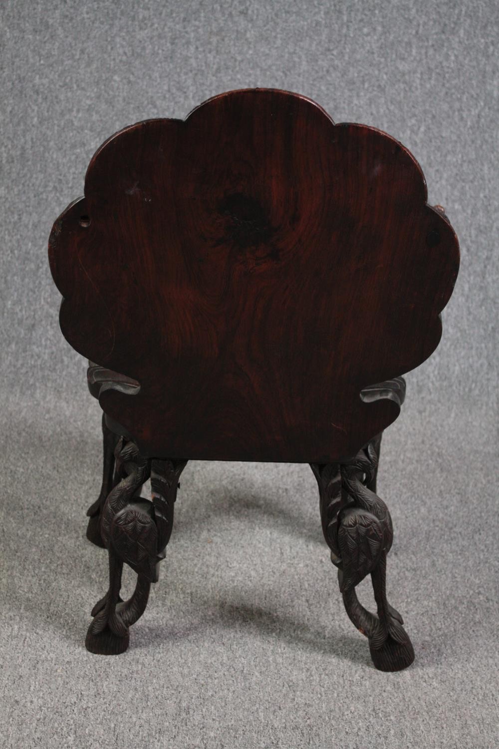 Grotto chair, 19th century Venetian style with allover bird and foliate carving. H.87cm. - Image 5 of 11