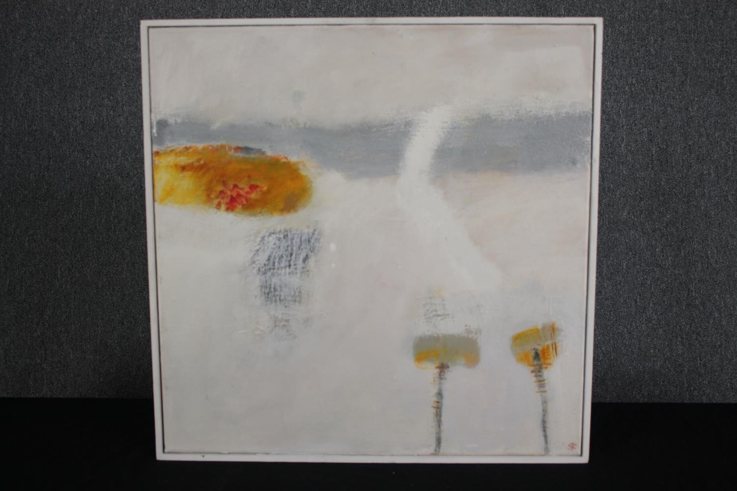 Shirley Foote. Oil painting on canvas titled 'Talking Sands'. Abstract. Signed with initials lower - Image 2 of 4