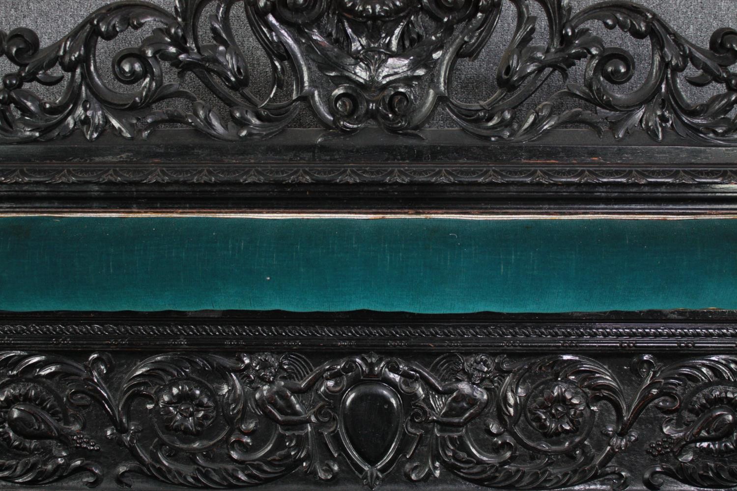 Cassapanca bench, 19th century carved oak Italian style. H.150 W.162 D.52cm. - Image 4 of 9