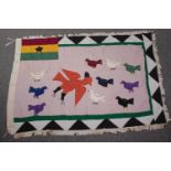 The Oguaa Asafo Companies. Ghanaian Asafo Flag originating from the Gold Coast. H.145 W.103 cm.