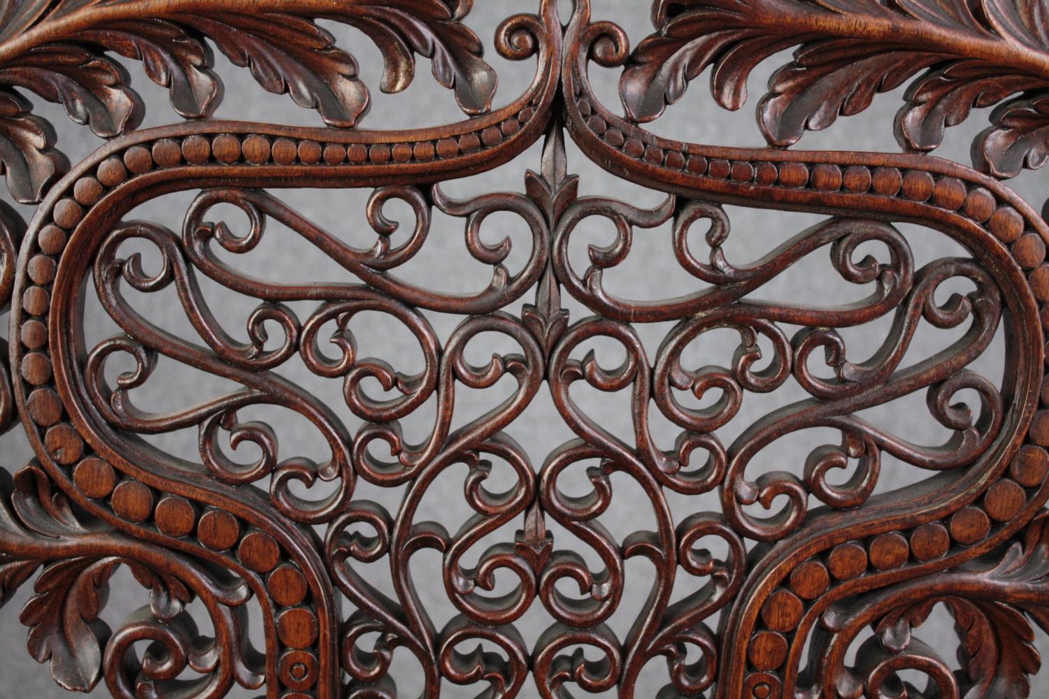 Side chair, 19th century Burmese carved hardwood. H.128cm. - Image 9 of 9