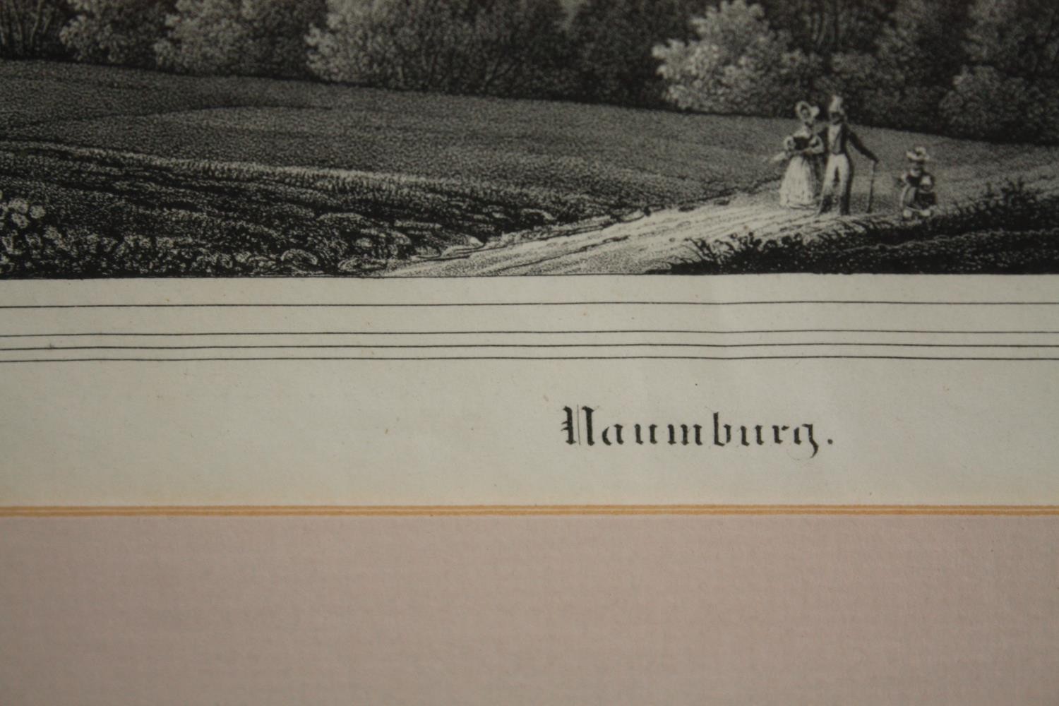 Engraving. A view of the city of Hamburg with couple in foreground. Framed and glazed. Nineteenth - Image 3 of 4