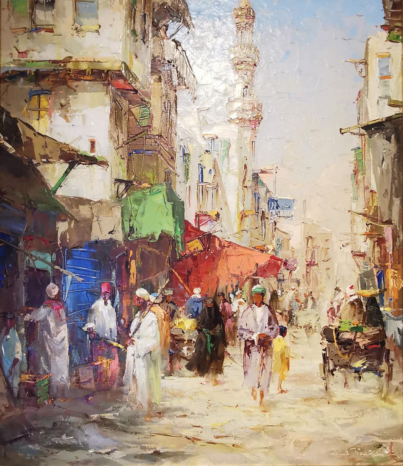 Reinhard Bartsch (1925-1990), oil on canvas of an Egyptian street scene, signed and titled to the