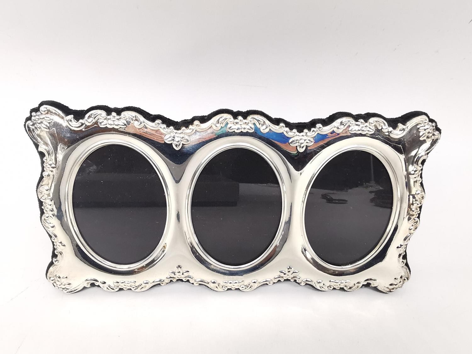 A collection of sterling silver frames and a mirror, including a boxed Carrs silver three picture - Image 7 of 8