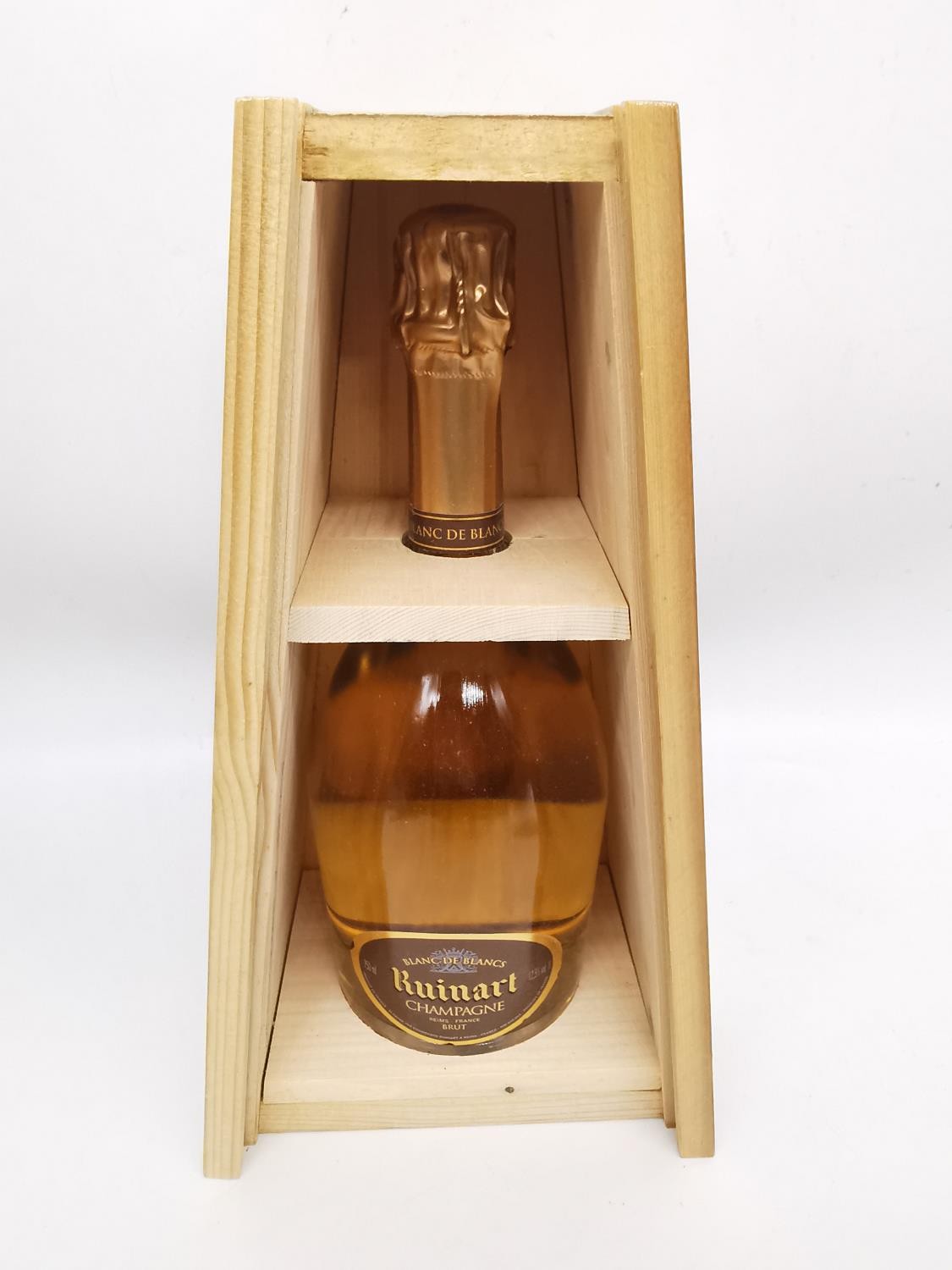 A limited edition 2013 Ruinart Champagne Brut bottle in reclaimed wood case designed by Piet Hein - Image 2 of 7