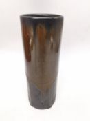 Jan Bontjes van Beek, Dutch, (1899 - 1969), a cylindrical black glaze and brown drip glaze art