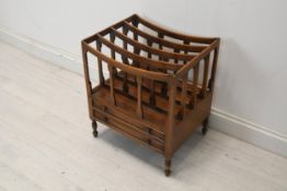 Canterbury type magazine rack, Regency style mahogany. H.54 W.47 D.38