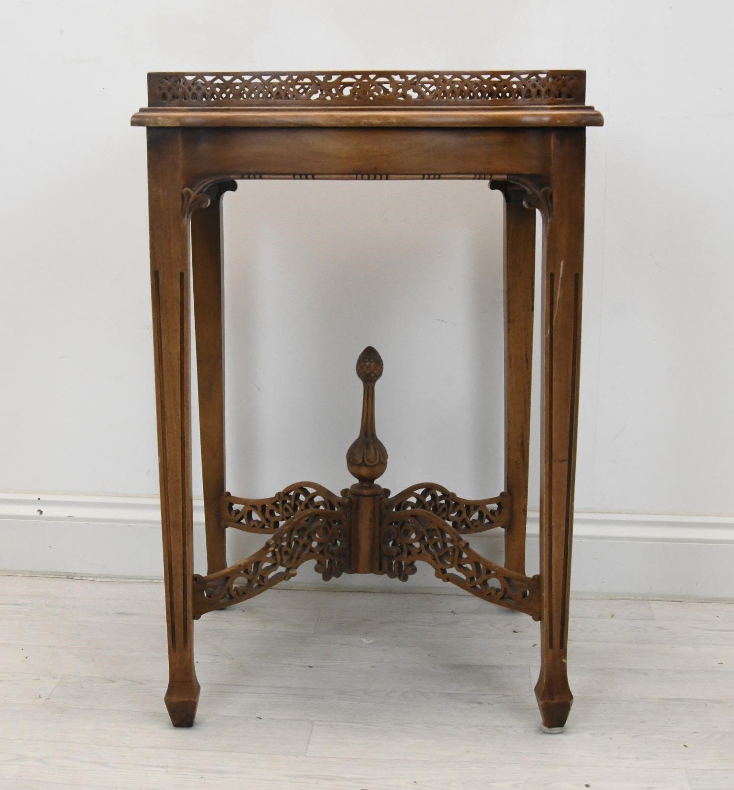 Lamp tables or occasional tables, a pair, Chippendale style mahogany. H.75 W.48 D.48 (In need of - Image 3 of 8