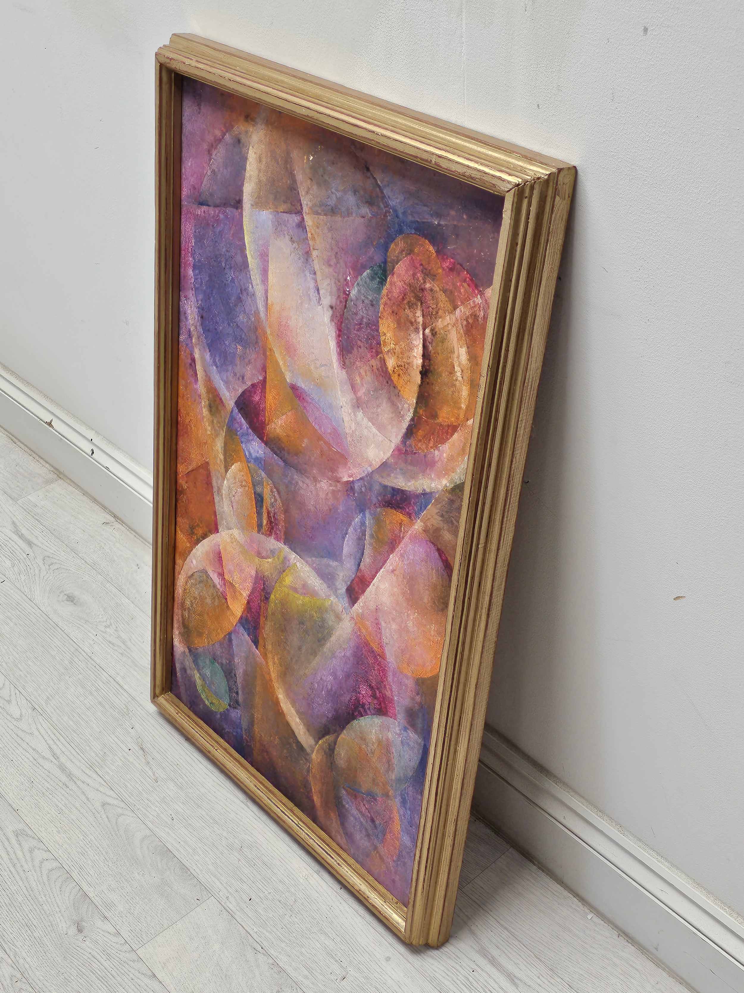 Oil on panel, abstract composition. in gilt frame. H.80 W.50 - Image 4 of 4