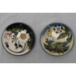 Two Moorcroft dishes. 12cm diameter