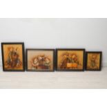 Four framed oil on canvases of musicians playing different instruments, signed J. Medminus. H.35 W.