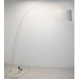 A contemporary white metal floor standing arc lamp. H.201 W.190