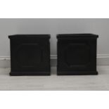 A pair of 19th century style faux lead planters, modern in fibreclay. H.44 W.44 D.44