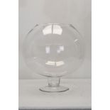 A large clear blown glass terrarium/goldfish bowl. H.44.