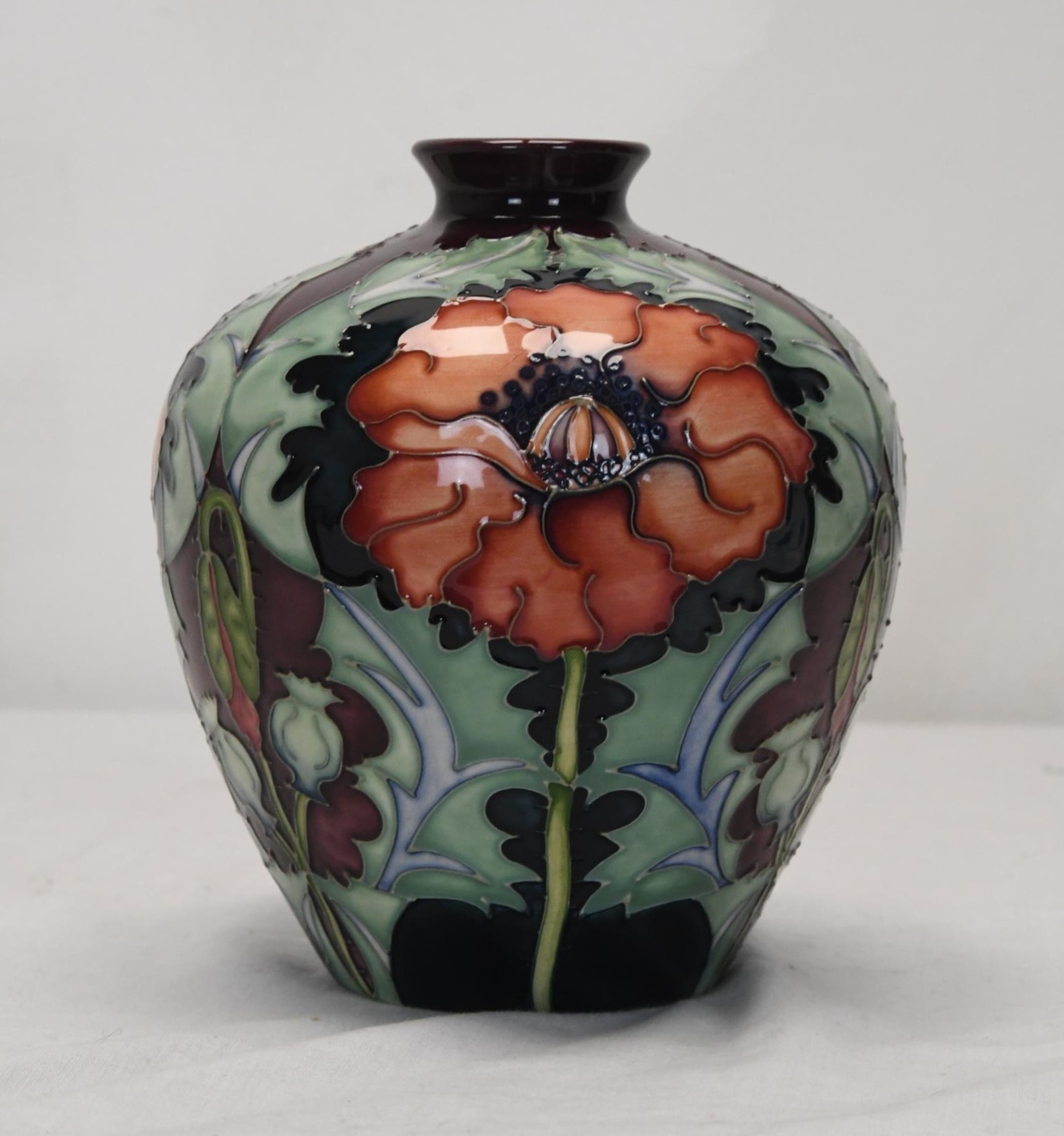 A Moorcroft baluster shaped vase. H.17 W.15 D.15