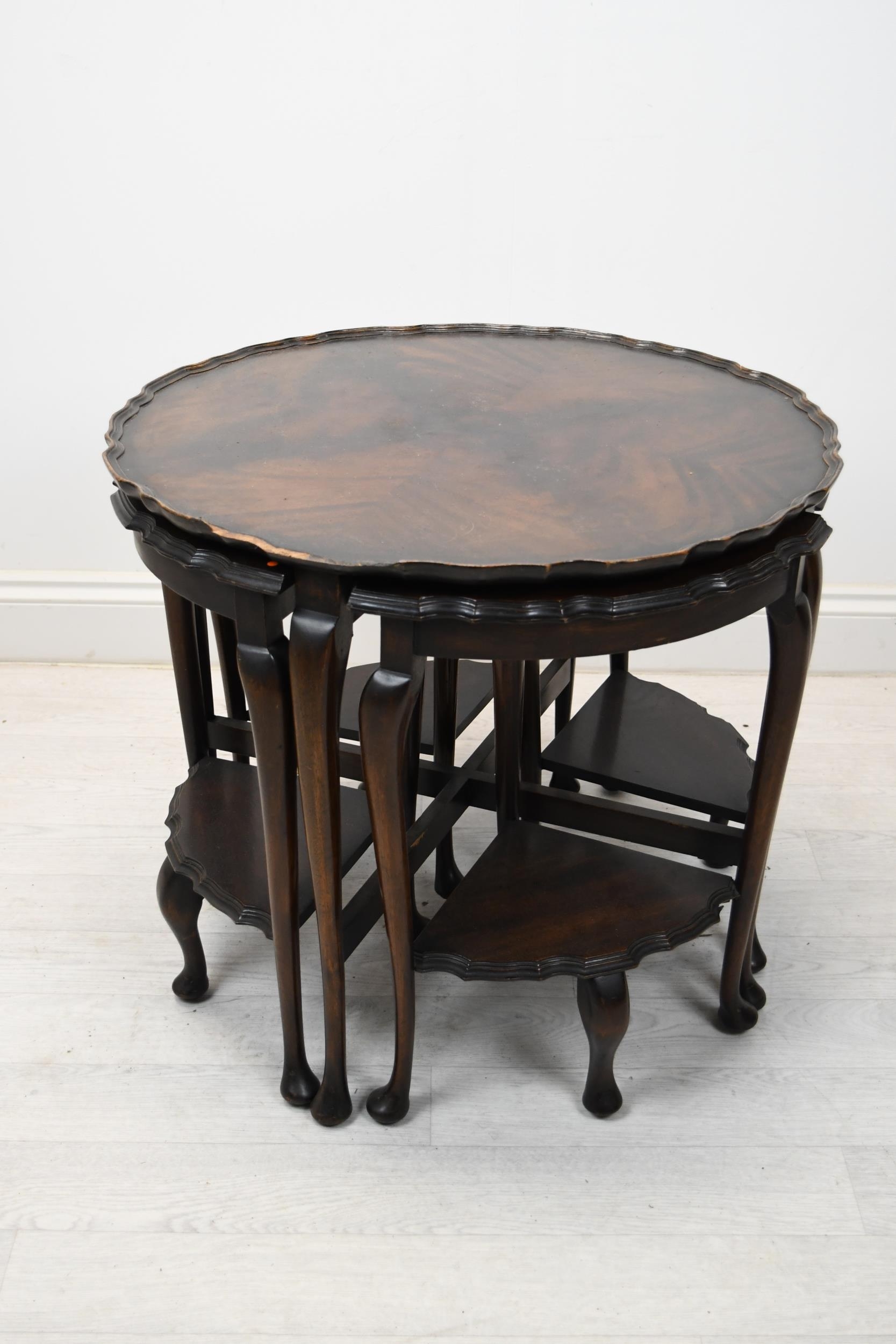 Nest of tables, Georgian style mahogany. H.58, 63cm diameter