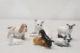 A collection of Royal Copenhagen ceramic animals.