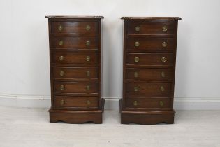 Chests of drawers, a pair, Georgian style mahogany. H.90 W.47 D.36