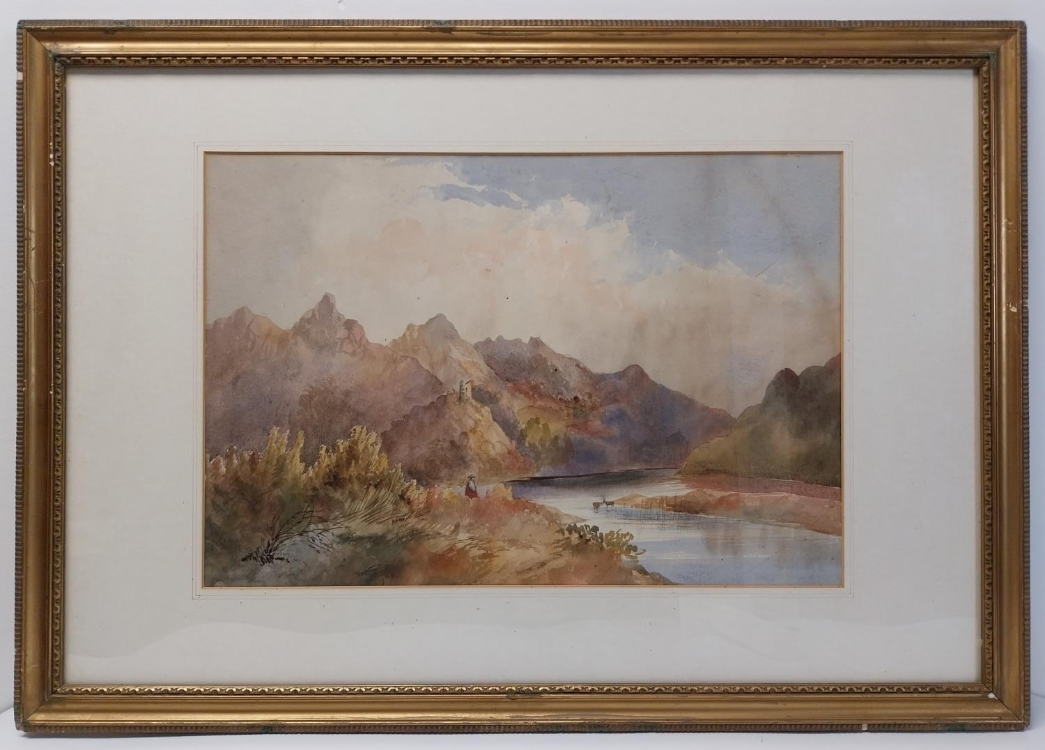 Watercolour, 19th century, framed and glazed. H.60 W.85 cm - Image 2 of 3