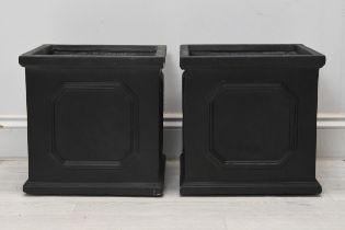 A pair of 19th century style faux lead planters, modern in fibreclay. H.33 W.33 D33