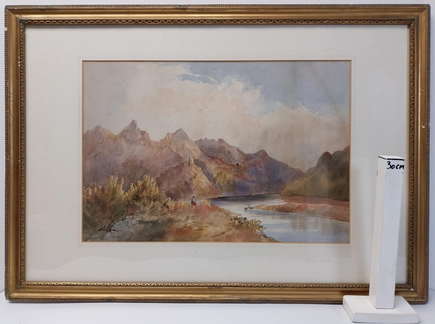 Watercolour, 19th century, framed and glazed. H.60 W.85 cm - Image 3 of 3