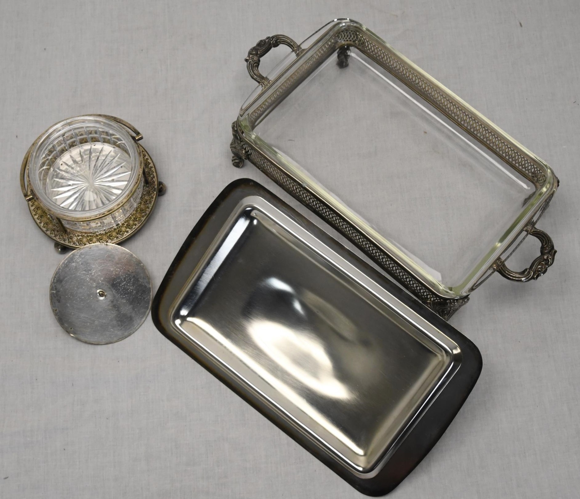 Two silver plated and glass lidded butter dishes. - Image 2 of 2