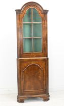 Corner cabinet, floor standing Georgian style flame mahogany. H.183 W.5 D.40