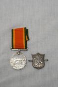 WW2 medal for the Union Defence force plus a hallmarked silver badge BSC.