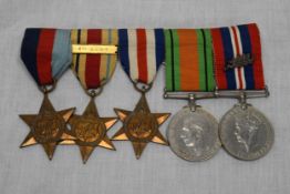 Medal group including oak leaf the King's Commendation for Brave Conduct.