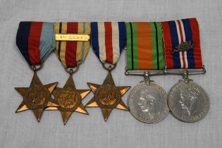 Medal group including oak leaf the King's Commendation for Brave Conduct.