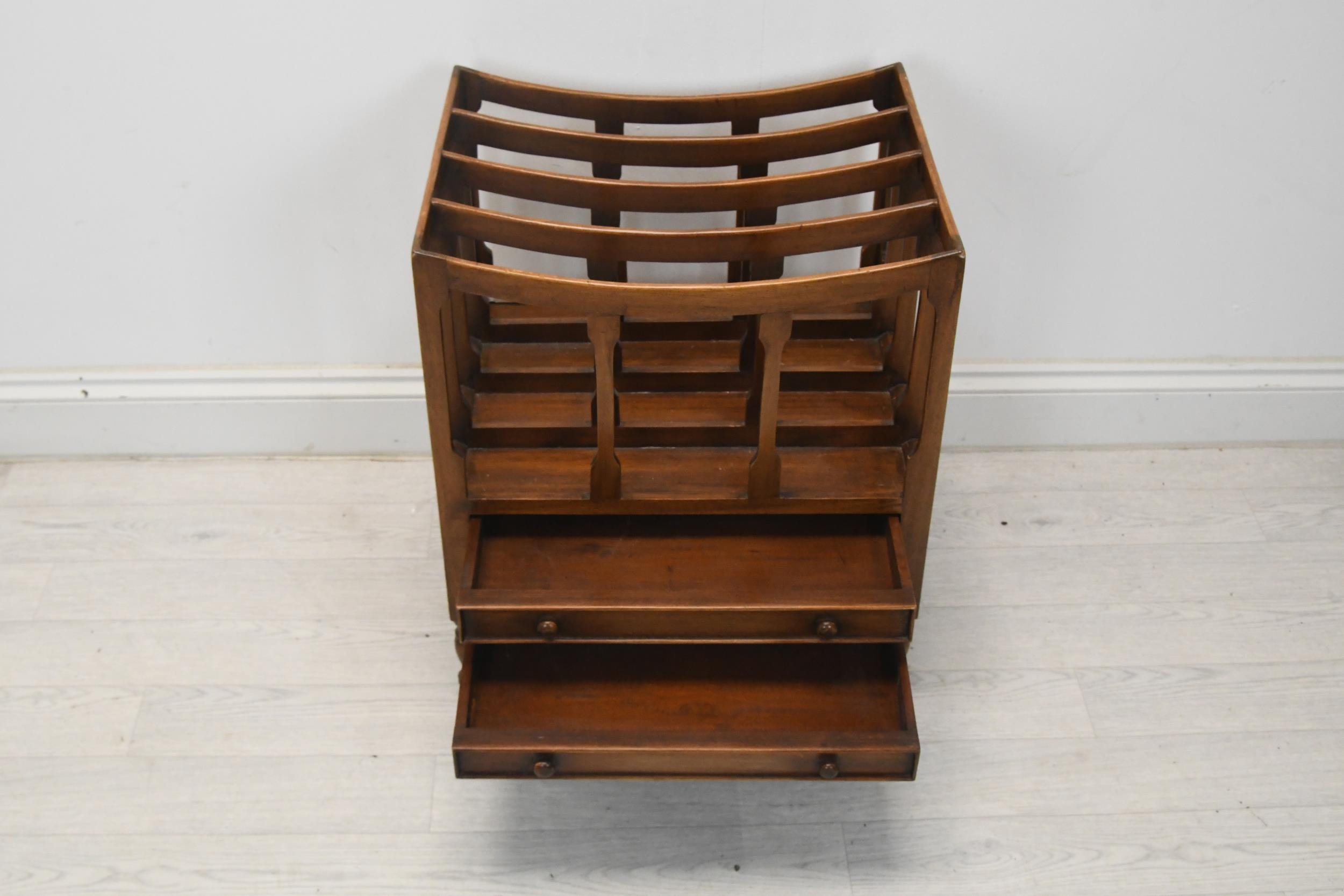 Canterbury type magazine rack, Regency style mahogany. H.54 W.47 D.38 - Image 2 of 5