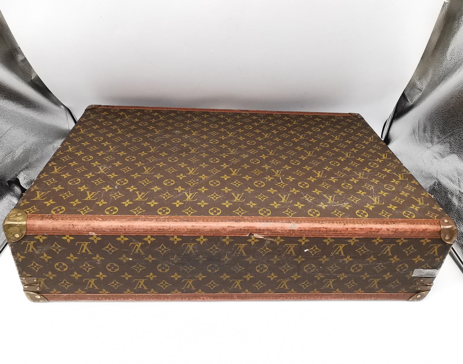 A French mid-20th century Louis Vuitton hard-sided case, the exterior finished in the famous - Image 3 of 16