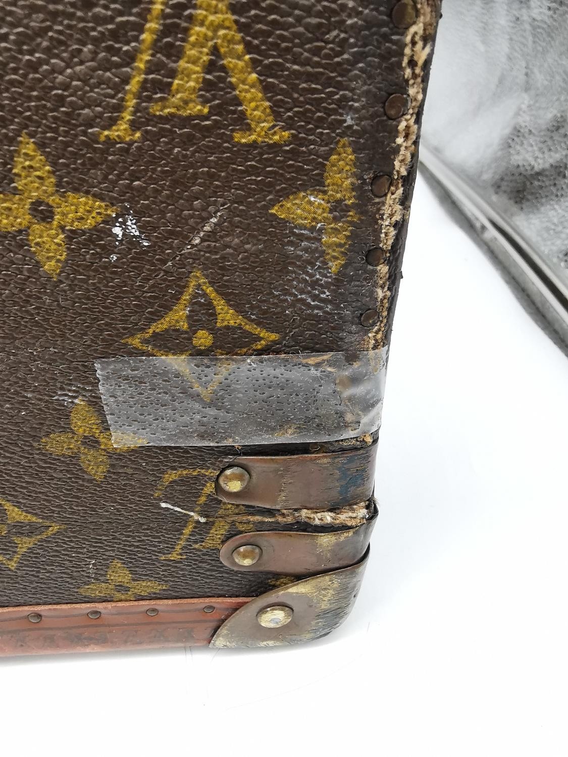 A French mid-20th century Louis Vuitton hard-sided case, the exterior finished in the famous - Image 15 of 16