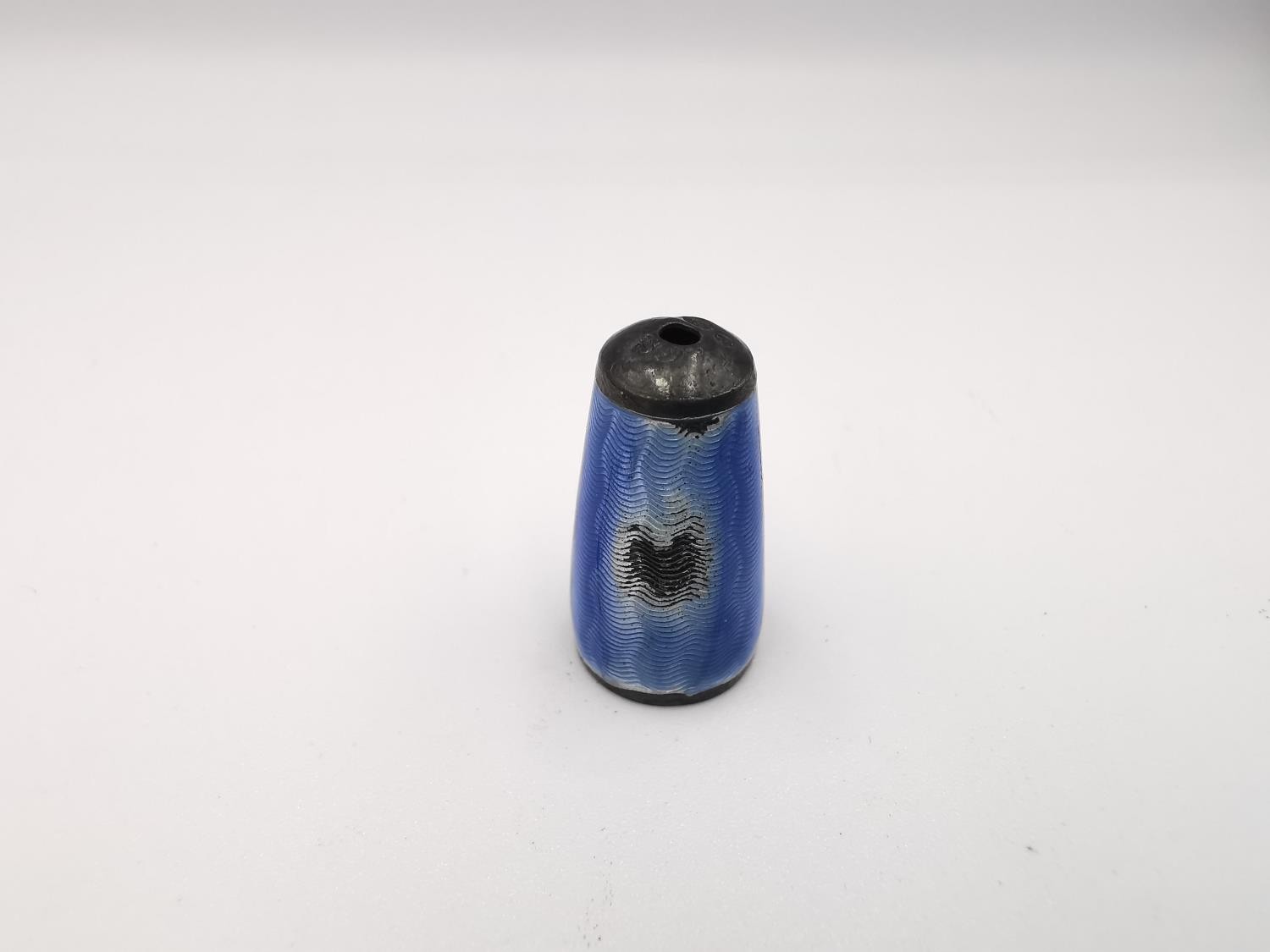 A cased blue guilloche enamel RAF sweet heart cheroot holder. The black plastic and silver - Image 7 of 9