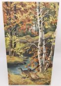 N.S. Bendre, Indian, (1910 - 1992), watercolour on paper, pheasants in the wood in autumn, signed