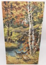 N.S. Bendre, Indian, (1910 - 1992), watercolour on paper, pheasants in the wood in autumn, signed