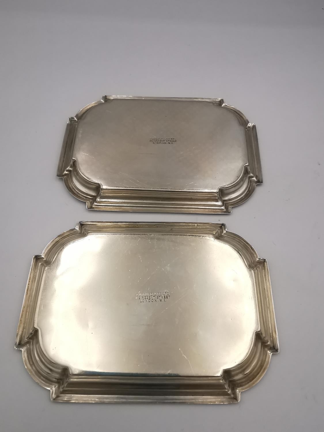 A collection of silver items, including a pair of Garrard & Co silver octagonal card trays, a silver - Image 13 of 14