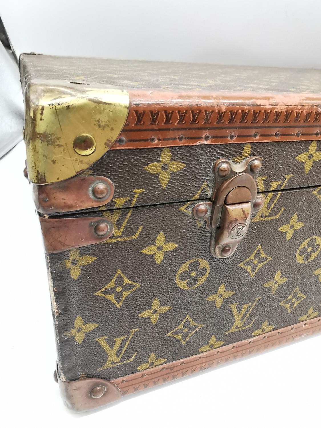 A French mid-20th century Louis Vuitton hard-sided case, the exterior finished in the famous - Image 5 of 16