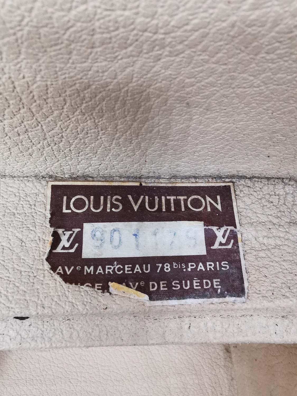 A French mid-20th century Louis Vuitton hard-sided case, the exterior finished in the famous - Image 7 of 16
