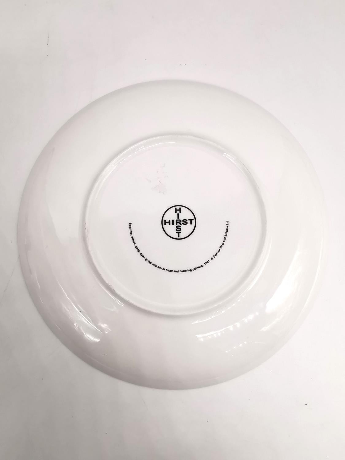 Damien Hirst (1965) - Spin Art bone china plate, "Beautiful, amore, gasp, eyes going into top of - Image 2 of 3