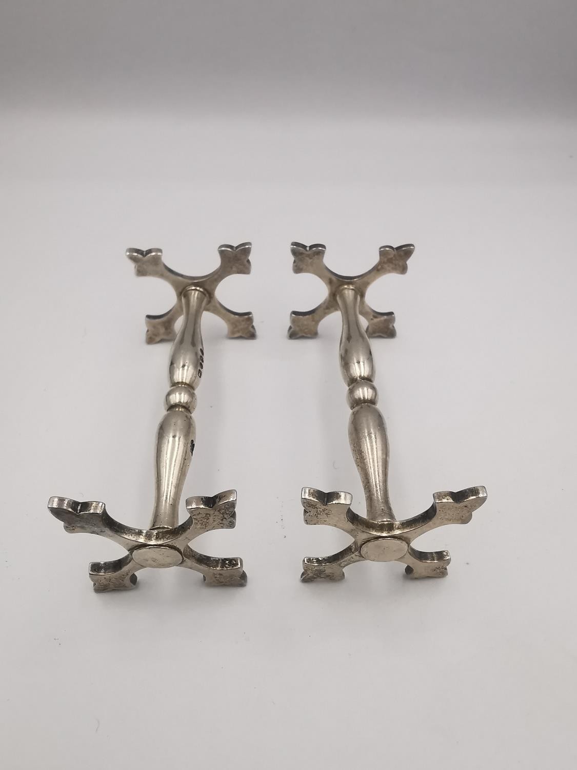 A collection of knife rests, a pair of Victorian silver knife rests with cross design ends by - Image 2 of 9