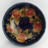 Moorcroft pomegranate art pottery fruit bowl, 24 x 10.5 cm. UK Postage £16.