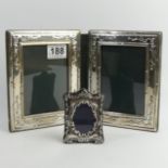 Elizabeth II silver double photo frame, Birm.1985, 30 x 18 cm when open and a smaller single