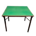 Late Victorian folding games table "Mudies Squeezer Card Table". 89 cm sq. Collection only.