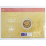 Elizabeth II 2002 uncirculated gold shield back commemorative sovereign. UK Postage £12.