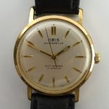 Oris gold tone manual wind 17 jewel movement gents watch on a leather strap. 35 mm wide. UK