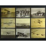 74 early-mid 20th century photographs of aeroplanes, titled on the reverse of each and a George VI