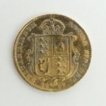 Queen Victoria 1892 shield back half sovereign. UK Postage £12.